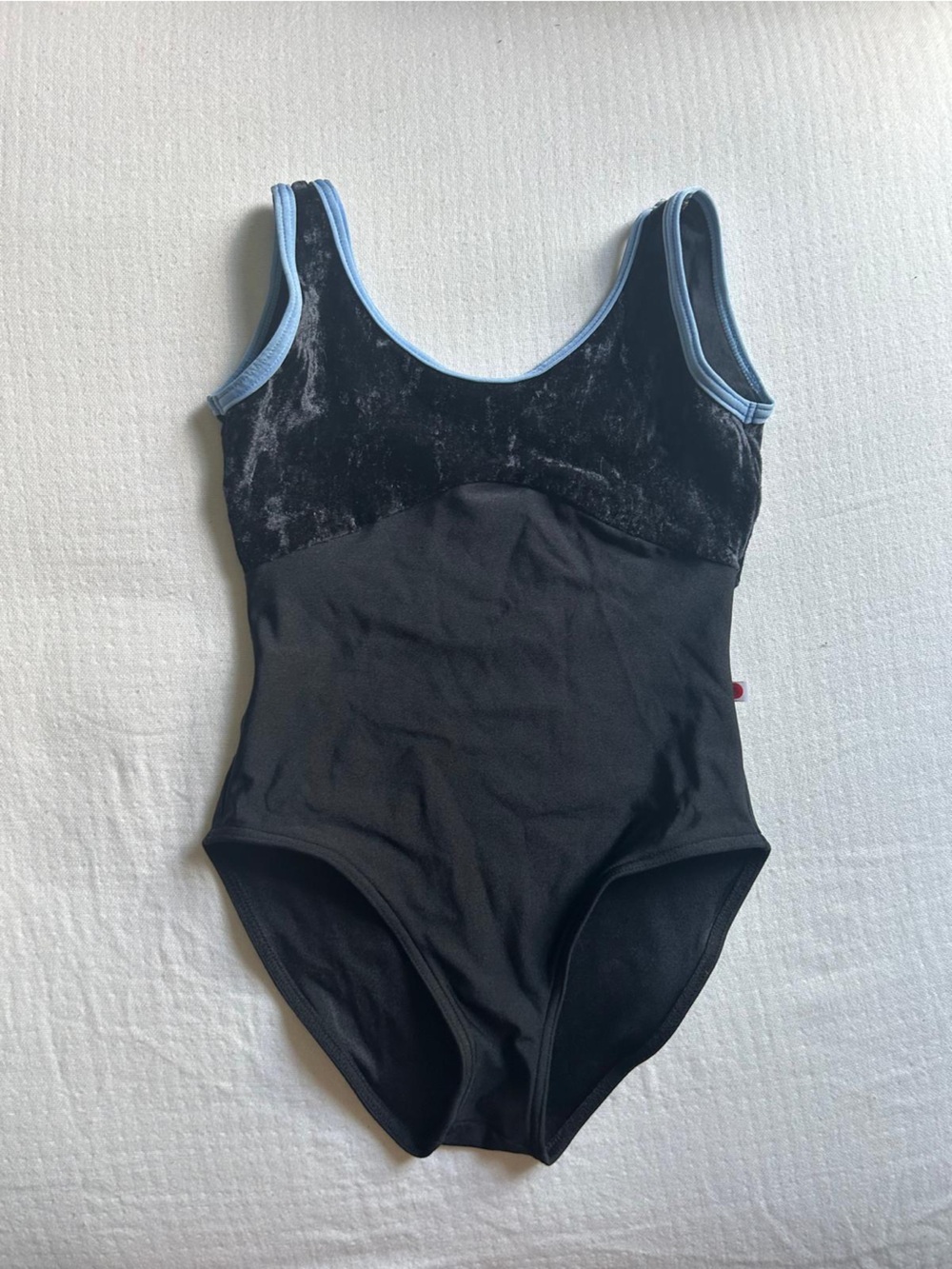 Yumiko leotard Anna Duo, crushed velvet bodice, fully front lined XS High Cut